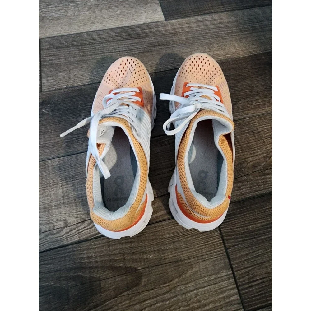 Women’s Size 7 On Cloud Running Athletic Shoes Orange/White - Picture 3 of 10